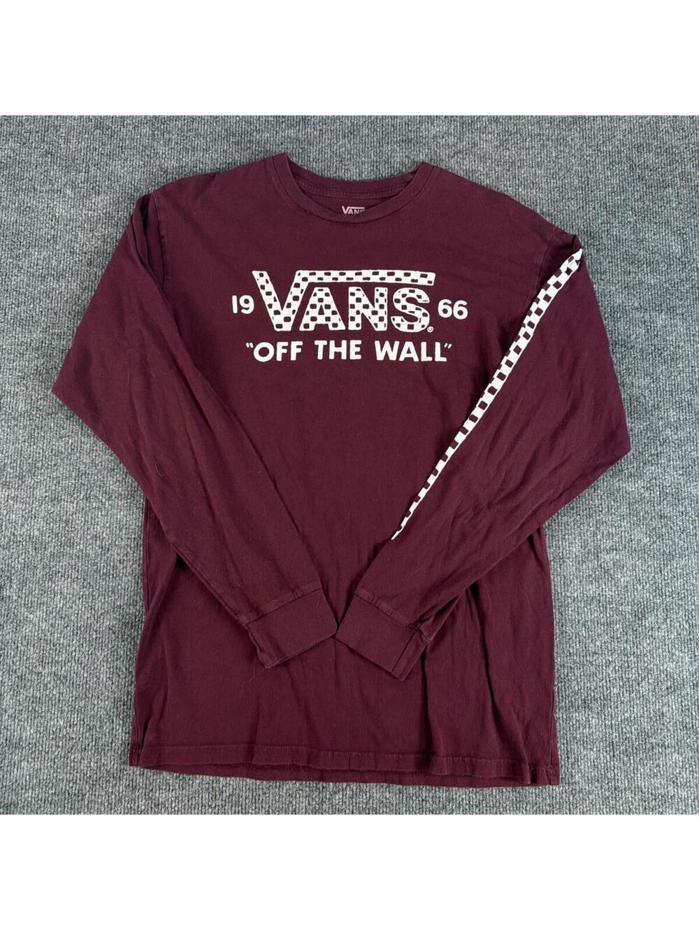 Vans "Off The Wall" Medium Burgundy Long Sleeve Shirt -‎ Skater, Casual, Street
